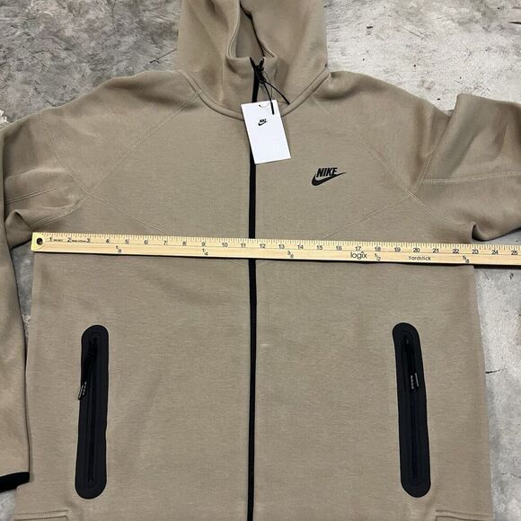 Nike Tech Fleece Full Zip Jacket Khaki Black FB7921 247 Men Size L Retail $145 - Picture 6 of 7